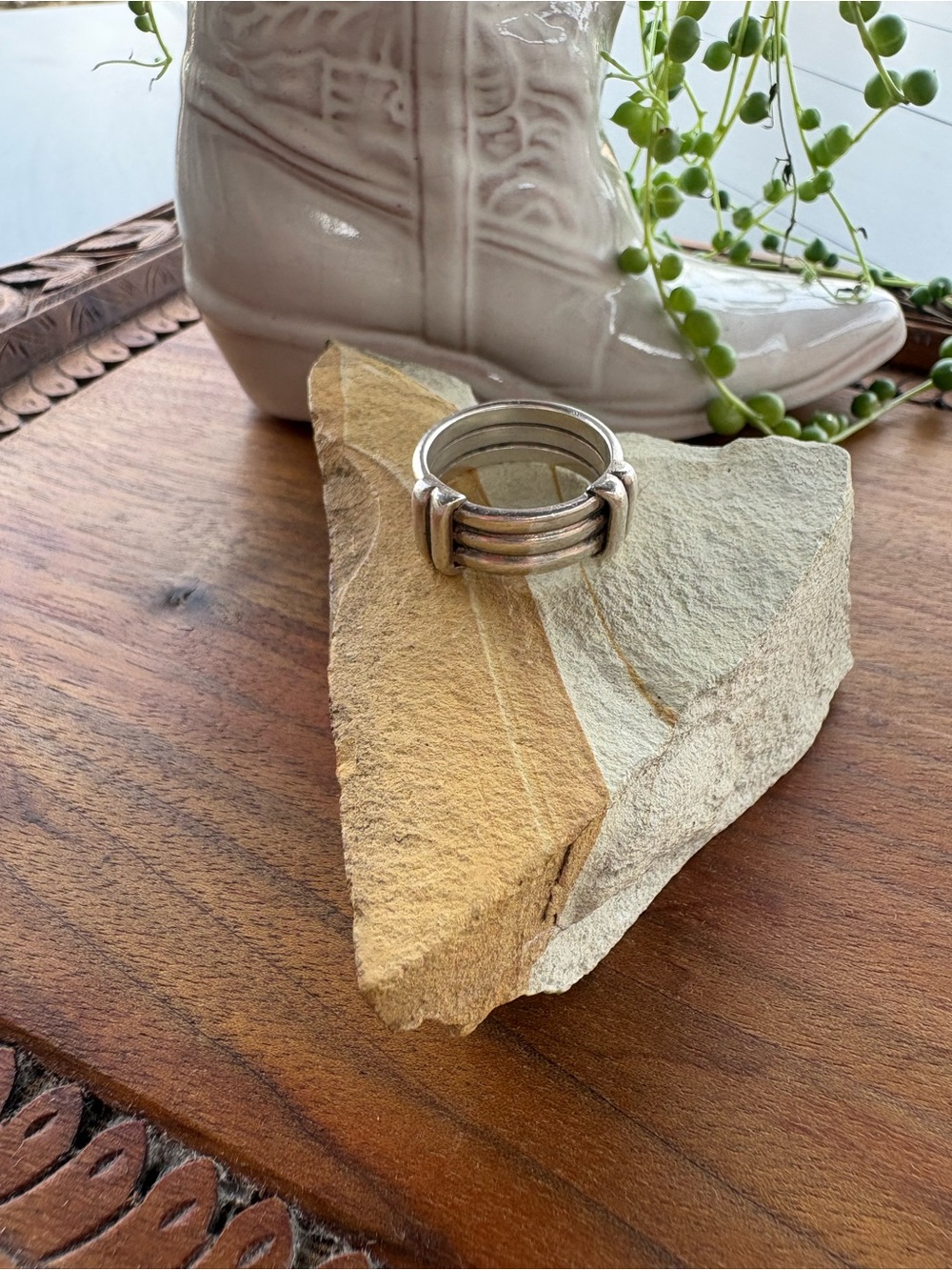 Sterling Silver Stacked Band Ring 6.75